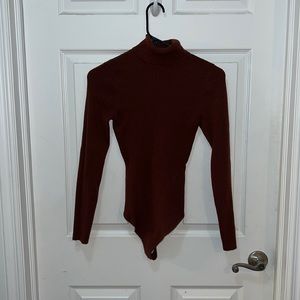 Turtle neck thong body suit